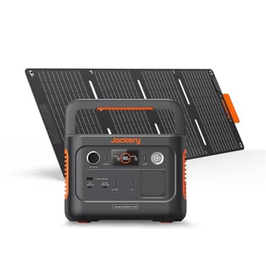 Jackery 240 v2 Solar Generator mit 40W Solarpanel, 256Wh LiFePO4-Batterie, 300W AC & 100W USB-C-Ausgang für Outdoor, Camping & Notfall (2024 Neue)