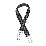 Toozey Hundegurt fürs Auto, Verstellbarer Anschnallgurt, Hundesicherheitsgurt mit Elastischer Ruckdämpfung und Starke Karabiner, für Kleine und Mittlere Hunde und Alle Autotypen, Schwarz