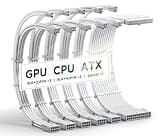 AsiaHorse Aktualisierung 16AWG Sleeved Cable Kit für PC/GPU/CPU, PSU Kabelverlängerung, PC Netzteil Extensions Kabel mit Kabelkämmen,24PIN/(6+2) PIN/(4+4) PIN Kabelmanagment, 30CM, Voll Weiß