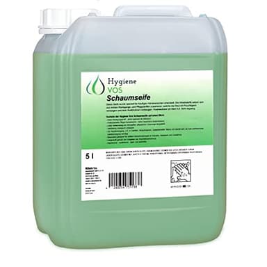 Hygiene VOS Schaumseife mit Apfelduft 5 Liter milde Schaumseife für alle gängigen Schaumseifenseifenspender. Sparsam im Verbrauch. Biologisch abbaubar