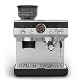 Krups Precision manuelle Siebträgermaschine mit Mahlwerk, Barista Kaffeemaschine mit intuitiver Bedienfläche, Pre-Infusion-Einstellungen, Espressomaschine mit Dampfdüse, schnelles Aufheizen, XP801T10
