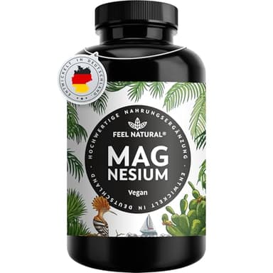 Magnesium hochdosiert Kapseln - 365 Stück (Jahresvorrat) - 664mg je Kapsel, davon 400mg elementares Magnesium - höherer Gehalt als andere Magnesiumformen - Laborgeprüft & Vegan