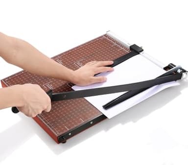 COOCHEER Papierschneider, Profi A3 Hebelschneider Fotoschneider Schneidegerät für Schule & Büro, Grifflänge: 550mm, aus Holz