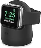 AHASTYLE Ständer für Apple Watch Ladestation [Nachtmodus Kompatibel] Silikon Dock für Apple Watch Ultra 2, Ultra, SE2, SE, Series 10 9 8 7 6 5 4 3 2 1 (49/46/45/44/42/41/40/38mm) (Schwarz)