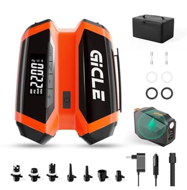 GICLE Akku elektrische SUP Pumpe mit tragbarer Powerbank, 22 PSI Hochdruck Batter Paddle Board Pumpe der Luft für Paddleboard, Boot, Zelt, Kajak (Rechargeable EU Standard)