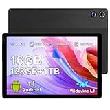 Freeski Tablet 10.36 Zoll (2025), Android 14 Tablet PC Octa-Core, 5G WiFi, Bluetooth 5.0, 13GB RAM 128GB ROM 1TB TF, 1280x800 IPS, 5000mAh, 5MP+8MP, Widevine L1, Tablet 10Zoll, Schwarz