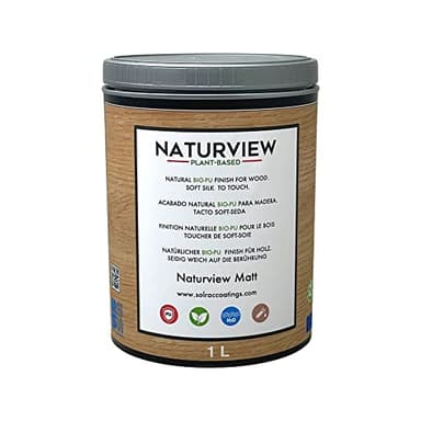 NATURVIEW Wasserbasierter Bio-Polyurethanlack für Holz im Innenbereich. Soft-Seiden-Touch (1 l, Matt) - Holzlack
