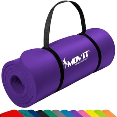 MOVIT Gymnastikmatte, hautfreundlich und phthalatfrei, in 3 Größen und 12 Farben - Auswahl: 183cm x 60cm x 1,0cm in lila