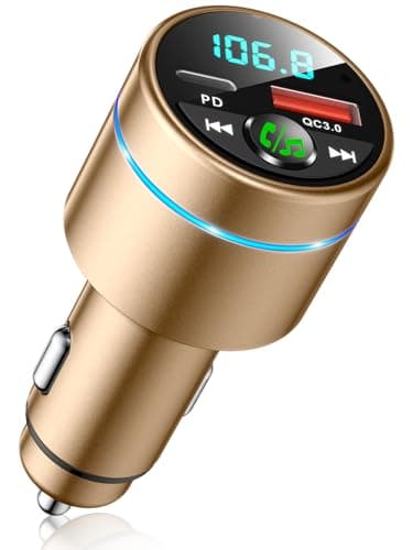 Mohard FM Transmitter Auto Bluetooth 5.3, Ganzmetall PD 30W & QC3.0 18W Schnelles Autoladegerät Zigarettenanzünder, KFZ Bluetooth Adapter Auto Freisprechanlage, Noise Cancelling Mikrofon,Ringlicht Car