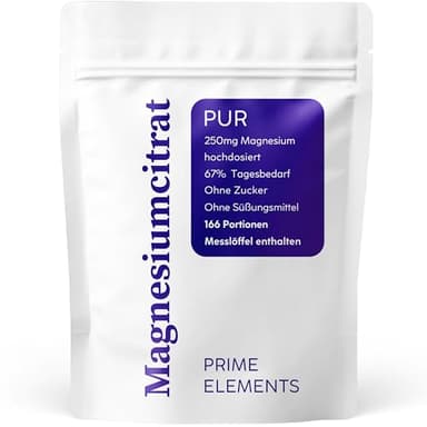 Magnesiumcitrat Pur 250g | 5 Monate Vorrat mit 166 Portionen | Vegan | In Deutschland produziert und entwickelt