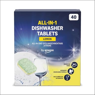 by Amazon - All-In-One Spülmaschinentabs Zitrone, 40 tabs