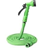 Navaris Flexibler Gartenschlauch 3,75-7,5m - mit 7 Funktionen Brause und Schnelladaptern - Wasserschlauch flexibel dehnbar - Wasser Garten Schlauch