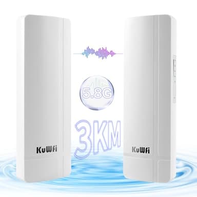 Gigabit WLAN Bridge Outdoor, 3KM 5.8G Point-to-Point Outdoor Wireless Bridge, WiFi Bridge mit 16dBi Antenne, 1000Mbps LAN Ports, PoE Adapter, Outdoor Access Point für Netzwerk, Starlink, Kamera