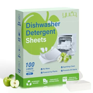 100 Stück Spülmaschinentabs Ohne Plastik Geschirrspültabs Ohne Chemie Spülmaschinenblätter Kraftvolle Reinigung Spültabs Spülmaschine Schnell Löslich Tablets Dishwasher Sheets Keine Rückstände