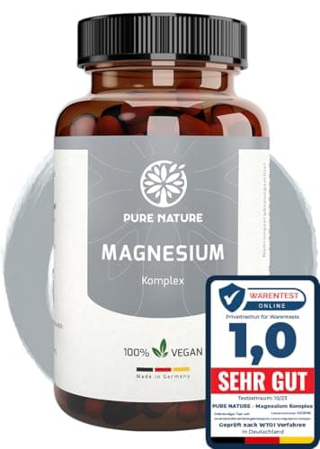 Magnesium Komplex hochdosiert - 400 mg - 180 Kapseln - 7in1 Komplex mit Magnesiumbisglycinat, Magnesiumcitrat, Magnesiummalat, Magnesiumtaurat - vegan - laborgeprüft - ohne Zusätze