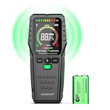 Feuchtigkeitsmessgerät für Wände Feuchtigkeitsmesser Wand Zerstörungsfreie Messung Feuchtemessgerät Mauerwerk Geeignet für Holz, Wand, Wohnmobil, Decke, Boden (MT28C)