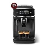 Philips Series 2200 Kaffeevollautomat – WLAN-Konnektivität, Mit App-Steuerung, Klassischer Milchaufschäumer, Intuitives Touchdisplay, Mattes Schwarz (EP2520/10)