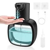 Dalugo Automatischer Seifenspender, USB C Seifenspender Wandbefestigung 500ml Elektrischer Seifenspender mit Sensor, Verstellbar Seifenspender Schwarz für Küche Badezimmer