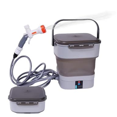Hochdruckreiniger mit Wassertank, Tragbarer Mobile Outdoor Cleaner, Elektrischer Hochdruckreiniger mit 12 Liter Wassertank, 5-in-1-Düse, für Terrasse, Campingdusche und Haustierreinigung