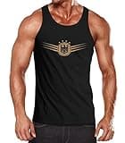 MoonWorks® Herren Deutschland Fußball EM-Shirt 2024 Fußballeuropameisterschaft Deutschlandshirt mit Bundesadler Retro schwarz L