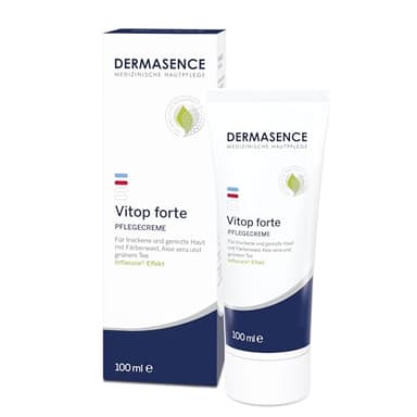 DERMASENCE Vitop forte Pflegecreme, 100 ml – bei sehr trockener & gereizter Haut, beruhigt Juckreiz, schützt vor Reizungen, vegan, zieht schnell ein, für Neurodermitis-Haut, auch für Kinder geeignet