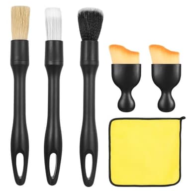 6 StückAuto Detailing Pinsel Auto Innenraum Reiniger Set, Auto Innenreinigung Weiche Bürste Detailingbürste Reinigungspinsel, Innenraum Staubwedel Reinigungsbürsten für Reinigung Innen/Außen