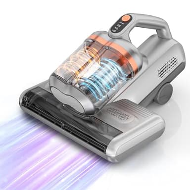 Milbensauger für Matratzen 16KPA Leistungsstark Matratzenreiniger mit UV-C-Licht, Hausstaubmilben Sensor, Ultraschall Funktion für Allergiker, Entfernt 99,9% Allergene von Betten Sofas Tierhaare