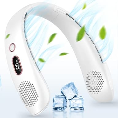 Nackenventilator, 360° Kühlender Nackenventilator, 3-Gang-LCD-Digitalanzeige, Tragbarer Leiser Ventilator,Wiederaufladbarer, Blattloser Nackenventilator für Damen und Herren, Reisen, Outdoor Sport.