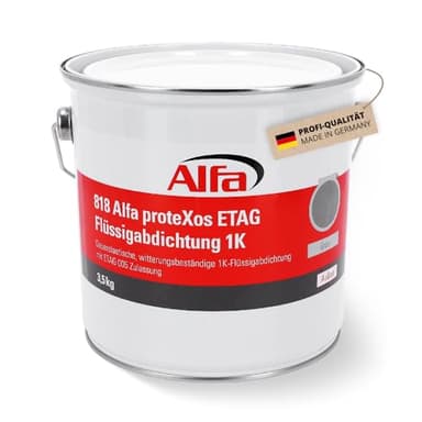 1x Alfa proteXos ETAG Flüssigabdichtung 3,5kg 1K gebrauchsfertige Abdichtung für Instandsetzungen und Neubauten