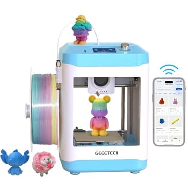 GIANTARM GEEETECH M1S 3D-Drucker mit Wi-Fi, intelligenter Steuerung und Farbdisplay. Mini-3D-Drucker Anfänger, Direkt angetriebener Extruder, 250mm/s schnellere Druckgeschwindigkeit