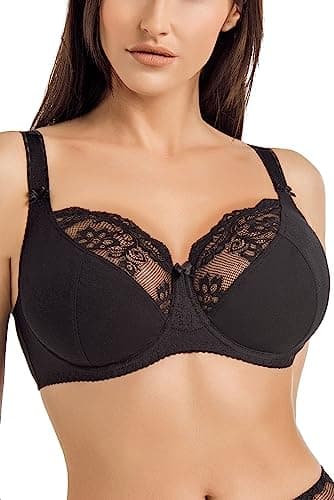 Teyli Damen BH Bra - Minimizer BHS Bügel Grössen - BH Große Brüste - Komfort Starker Halt - Damen Bügel Minimizer - BHS Frauen Bra Schwarz 95D