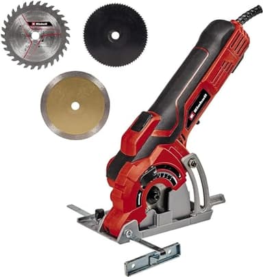 Einhell Mini-Handkreissäge TC-CS 89 (600 W, 7200 min^-1, 27 mm Schnitttiefe, 10 mm Sägeblattaufnahme, Spindelarretierung, TCT Sägeblatt, Parallelanschlag)