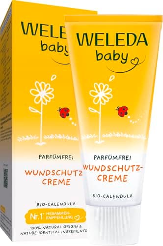 WELEDA Bio Baby Calendula Wundschutzcreme Parfümfrei - Naturkosmetik Wundsalbe/Babycreme für den Schutz empfindlicher Haut im Windelbereich. Hilft bei Rötungen, gereizter Haut & Wundsein (1x 75ml)