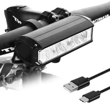 Glückpa LED Fahrradlicht Vorne, 1400 Lumen, 4500mAh Super Akku-Kapazität Fahrradbeleuchtung，Fahrradlampe Extrem Hell, StVZO Standard, Fahrrad Licht Vorne mit 5 Lichtmodi, Fahrradlampe Vorne mit USB C
