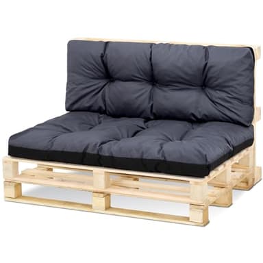 Amazinggirl Palettenkissen Outdoor Kissen Sitzkissen 120x80 cm - Auflagen für Paletten Europaletten Palettensofa und Palettenmöbel Palettenpolster 120 x 80 Graphit