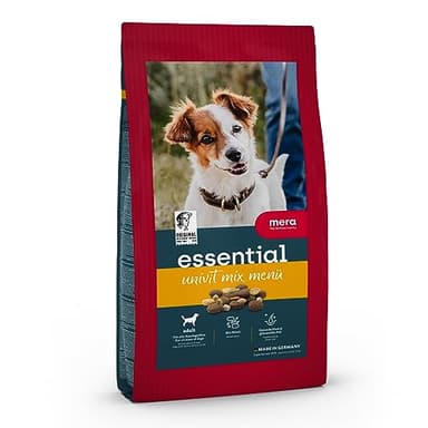 MERA Essential Univit, Hundefutter trocken für alle Hunderassen, Trockenfutter mit Geflügel, gesundes Hunde Futter mit Omega-3 und Omega-6 für Haut und Fell, Mix Menü (12,5kg)