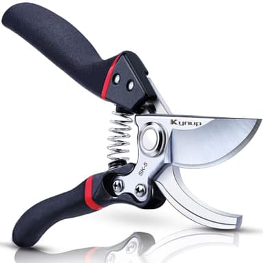 Kynup Profi Gartenschere mit SK-5 Stahl & Sicherungssperre, Rostfreie Astschere für Äste bis 25mm, Ergonomisch, Rutschfester Griff, Bypass Schere für Rosen, Sträucher, Bonsai