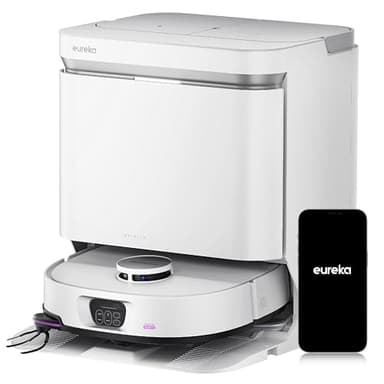 Eureka J15 Max Ultra Saugroboter mit Wischfunktion, Extensible Seitenbürste & Wischarm, 22000Pa Saug Wischroboter mit Selbstreinigung, 80℃ Heißwasserreinigung, IntelliView 2,0, Anti-Wickel