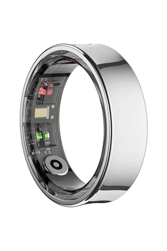 Blaupunkt Smart Ring V2 | kein ABO | Keine unsichere Cloud | Edelstahl | Schritte, Schlaf, Puls, Blutsauerstoff SpO2, Kalorien, HRV, Sport-Aktivitäten | IP68 | für Android und iOS | Silber | Größe 12