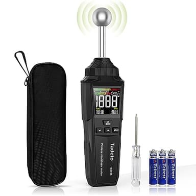 Feuchtigkeitsmessgerät, Zerstörungsfreie Messung Feuchtemessgerät mit Farb-LCD und Akustischem Alarm, Feuchtigkeitsmesser für Wände, Holz, Putz, Mauerwerk, 20-40 mm Analysetiefe（schwarz）