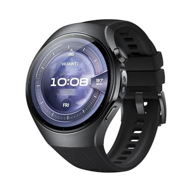 HUAWEI Watch 5 Smartwatch, X-TAP-Technologie, SpO2 an der Fingerspitze, Health Glance, EKG, HRV, eSIM, Zwei Akkumodi, Bis zu 11 Tage Akkulaufzeit, Kompatibel mit Android & iOS, 46mm, Schwarz