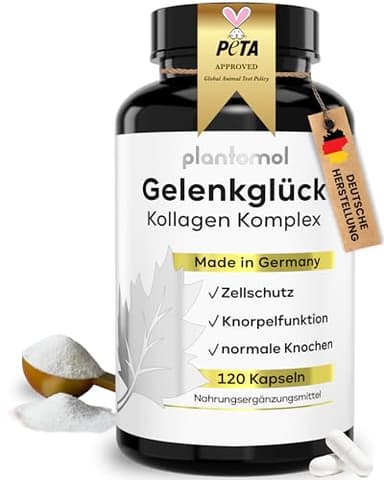 10-fach Komplex Gelenkglück - Kollagen Kapseln hochdosiert mit Hyaluron + Vitamin C für den Knorpelaufbau - Gelenk-Kapseln - Collagen Kapseln hochdosiert - 2 Monatsvorrat