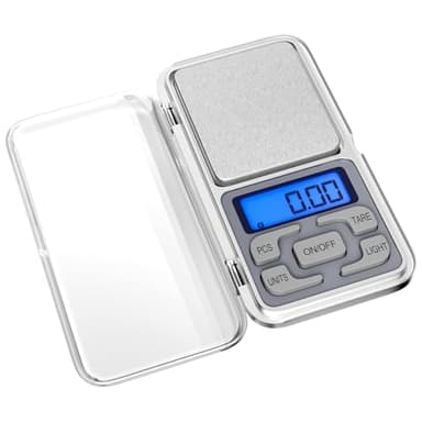 Fousenuk Küchenwaage Digital, Digitalwaage Hochpräzise 500g / 0.01g Lebensmittelwaage Edelstahl Haushaltswaage mit Lcd Display und Tara Funktion, Taschenwaage für Lebensmittel, Schmuck, Kaffee
