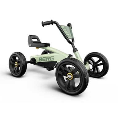 BERG Buzzy Green Go-Kart für Kinder ab 2 Jahren, Grünes Tretfahrzeug Kettcar, Kindergokart Tretauto mit verstellbarem Lenker und Sitz