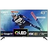 CHIQ 43 Zoll Smart TV UHD, 4K QLED Fernseher, Rahmenloses Tv, Voice Control, Google Assistant, Dolby Audio, Prime Video, Internet, Trible-Tuner, U43QM8G