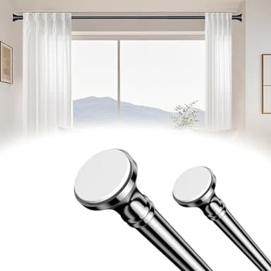 Teleskopstange Zum Klemmen 3m 2m 4m, Duschvorhangstange Ohne Bohren, Duschstange Für Duschvorhang, Klemmstange Türrahmen Gardine, Duschstangen Badewanne Schrank(Metallic,50-75cm)