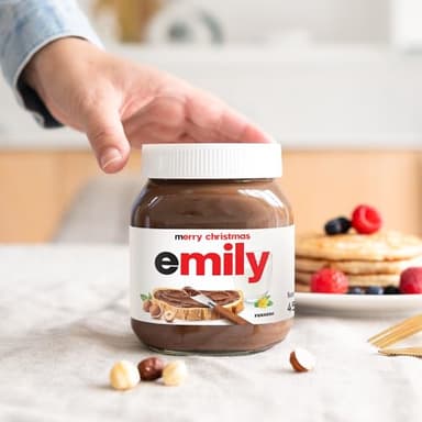 Personalisiertes nutella®-Glas- dein individuelles Geschenk mit Namen und Highlight für den Frühstückstisch, Nutella geschenk, nutella® Glas mit personalisiertem Etikett (Allgemein 450 Gramm)
