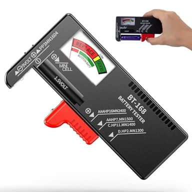 Batterietester,Batterietester für Verschiedene Batterietypen,Batterie Akku Checker für AA AAA C D 9V 1,5V Knopfzellenbatterie Akku,zur Kontrolle des Ladezustandes