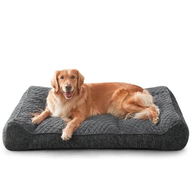 JOEJOY Orthopädisches Hundebett Grosse Hunde, Hundebett Waschbar, rutschfest Hundesofa, Hundekorb Große aus weichem Kunstkaninchenfell, 107x76x24cm