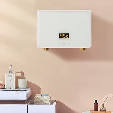 Untertischboiler 5 L Niederdruck Steckerfertig Warmwasser,Untertischspeicher Elektroboiler Speichertank 0-60℃ Temperatur Einstellbar,Kleiner Druckfester Warmwasserspeicher für Küche Und Badezimmer